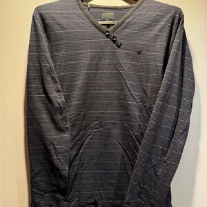7 Diamonds Gray Striped Dress Shirt / Henley